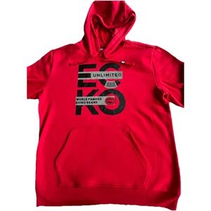 Ecko Unltd Men's L Hoodie Puff Print Red Pullover‎ Fleece Sweatshirt